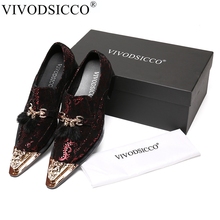 VIVODSICCO New Office Men Dress Shoes Italian Wedding Man Casual Shoes Oxfords Suit Shoes Man Flats Leather Shoes Zapatos Hombre 2024 - buy cheap