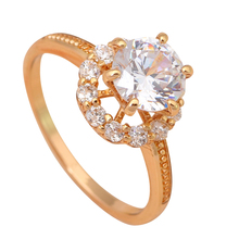 Trendy Nobby ring  Gold color Health Jewelry Nickel & Lead Free Australia Zircon Ring Sz #6 #7 #7.5 #6.75 #6.25 JR1848A 2024 - buy cheap