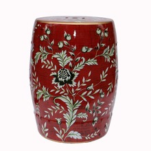 Модный стиль, китайская керамическая фарфоровая красная табуретка с цветочным рисунком птицы для украшения дома и сада 2024 - купить недорого