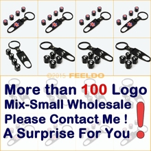10Set Black Car tire wheel valve steam caps 4pcs with keychain for Mixed LOGO #J-3749 2024 - buy cheap