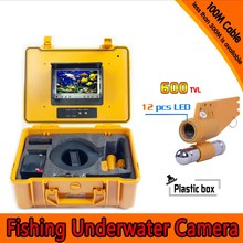 Kit câmera de pesca subaquática com 100 metros de profundidade única barra de chumbo & 7 Polegada tft a cores monitor & caso plástico rígido amarelo 2024 - compre barato