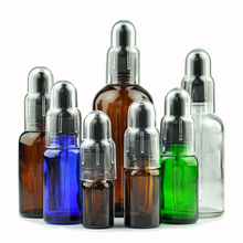 Botella de vapor de vidrio puro para aceite esencial, bote transparente con tapa de cabeza negra, portátil, recargable, 100 ML 2024 - compra barato
