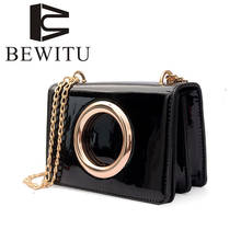 BEWITU Patent leather WOMEN 'S flap 2018 New Chains Small Square Lock Patent Leather Mini Messenger Shoulder Bag Crossbody Bag 2024 - buy cheap