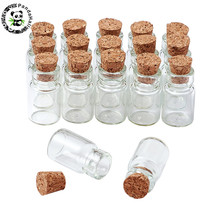 Mini garrafas de vidro transparentes, recipientes de sementes de flores secas, pingentes de garrafa de vidro para fazer jóias, 20 peças 2024 - compre barato