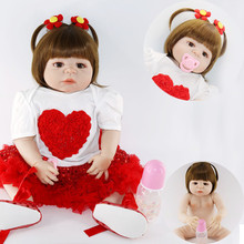 Muñeca de juguete de cuerpo completo de silicona para bebé recién nacido, muñeco de princesa realista de 55cm, BJD, juguete para regalo 2024 - compra barato