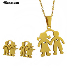 Maxmoon collares de mujer, joyería de acero inoxidable pendientes par color oro para las mujeres joyería nupcial de la boda, regalo 2024 - compra barato