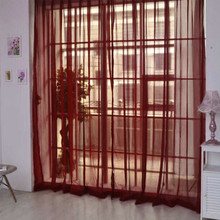 1 PCS Pure Color Tulle Door Window Curtain Rustic Balcony Drape Panel  Sheer Scarf Valances Soft Roman Blinds 2024 - buy cheap