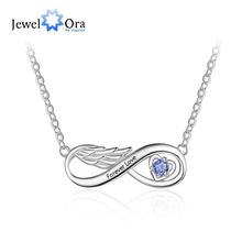 Personalized Name Engraved Pendant Necklace Wing Infinity Relationship Necklace Customized Birthstone Jewelry(JewelOra NE103142) 2024 - buy cheap