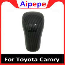 Capa de fibra de carbono para câmbio de autos, acessório interior para toyota camry xv70 2017 2018 2019 2024 - compre barato