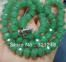 DIY Faceted abacus rondelle 5x8mm Green chalcedony Beads chain strand Necklace for women elegant jewelrt 18inch MY1427 2024 - buy cheap