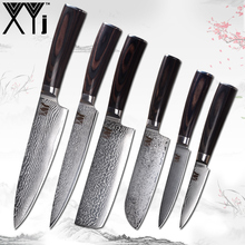 XYj VG10 Core 67 Layer Damascus Steel Knife Fruit 2*Utility 2*Santoku Chopping Slicing Chef Kitchen Knife Set Cooking Knife 2024 - buy cheap