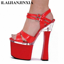 LAIJIANJINXIA New Sandals Beautiful Ankle Strap 18cm Thick High Heel Platforms Pole Dance Shoes, Dress / Wedding Shoes Pumps 2024 - buy cheap