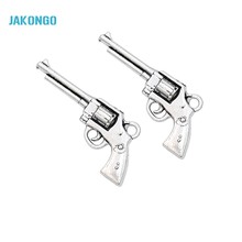 JAKONGO-colgantes de pistola chapados en plata antigua para fabricación de joyería, accesorios artesanales hechos a mano, 35x16mm 2024 - compra barato