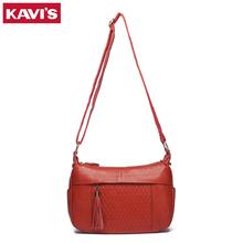 KAVIS genuine leather women shoulder bag female messenger handbag ladies bags designer high qualiity Red Color crossbody 2024 - buy cheap