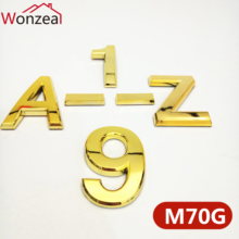70mm Golden color Plastic House Door number Door Address Digits Numeral Plate Plaque Sign Sticker With 3M Glue 2024 - compre barato