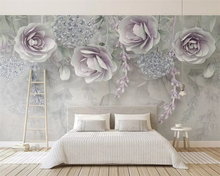 Beibehang-papel de pared personalizado con flor de lavanda 3D, Fondo de TV papel tapiz en relieve, papeles tapiz 3d, decoración del hogar, 2020 2024 - compra barato