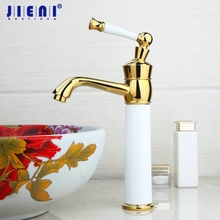 Jieni-torneira misturador de água quente e fria banhada a ouro, para banheiro, esmalte dourado, pia, torneira 2024 - compre barato