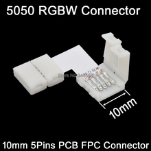 5pcs 5Pins 5-Pin 10mm L Shape PCB Corner Splitter Connector Solderless No Welding with Clips for 10mm Width 5050 RGBW LED Strip 2024 - buy cheap