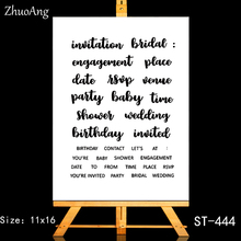 ZhuoAng Wedding Birthday Invitation Clear Stamps/Seals For DIY Scrapbooking/Card Making/Album Decorative Silicon Stamp Crafts 2024 - buy cheap