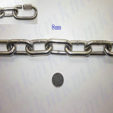 304T stainless steel 8MM lifting long link chain with good welding and polishing heavy load marine grade 2024 - buy cheap