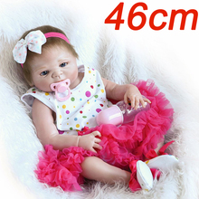 46cm Full  Silicone Doll Reborn Baby 18inch  lifelike real touch  Gift For Child Bedtime Early Education doll playmate toddlers 2024 - buy cheap