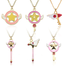 Anime Card Captor Sakura Kinomoto Star Wand Key Cosplay Pendant Necklace Girl Gifts Jewelry Gifts 2024 - buy cheap