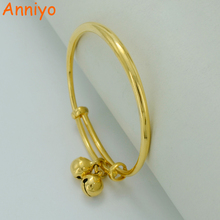 Anniyo 1Piece US$3.6 / Bell Bangle For Baby / Kids Gold Color Ethiopian Bracelet Africa Arab Jewelry Circlet #000307 2024 - buy cheap