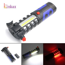 Multipurpose Car Vehicle Magnetic LED Flashlight Safety Escape Rescue Window Breaker Emergency Hammer Tool Magnet COB Torch 2024 - buy cheap
