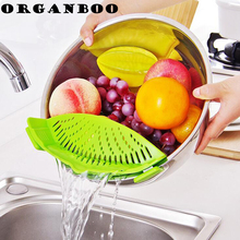 ORGANBOO 1PC Kitchen Gadgets Silicone Multifunction Funnel Strainer Pot Pan Bowl Baking Wash Rice Colander Cooking Tools 2024 - buy cheap