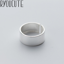 RYOUCUTE-anillo 100% plata de primera ley para mujer, sortija ajustable, ajustable, Color plateado 2024 - compra barato