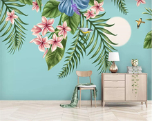 Beibehang-papel tapiz 3d para pared, pintado a mano con pájaros y flores 2024 - compra barato
