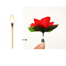 1pcs Hot sale Match to rose flower magic tricks Professional street magician prop illusion Satge close up magic toys 2024 - buy cheap