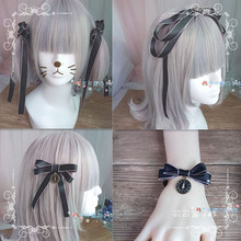 Lolita dark sweet headdress trim clip Loli Lolita hair hoop strap-tie-clutch hair ring 2024 - compre barato