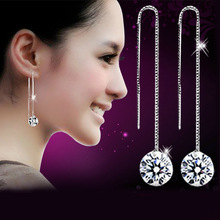 Summer Style Austrian Crystal Round Hook Long Dangle Earrings Earring Pendant,Jewelry Wholesale 2024 - buy cheap