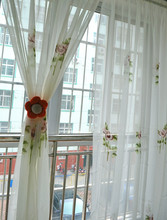 morden pink flower curtain finished rustic curtains for windows sheer tulle curtain cortinas for window 2024 - buy cheap
