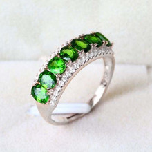 Natural Diopside Ring In 925 Sterling Silver jewelry Fashion Elegant Fine Green Gem Crystal Women's Gift Birthstone SR0154 new 2024 - buy cheap