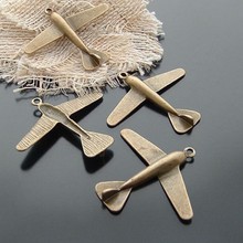 Vintage Bronze  Lovely Airplane Charms Alloy Pendants For Bracelet Necklace Jewelry Making Beads Brand DIY Accessories NEW 10PCS 2024 - buy cheap
