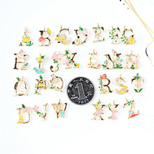 10 Pieces/lot 12*18mm Fashion 26 Letters Enamel Alloy Alphabet Pendant For Necklace Charms for Jewelry DIY Accessories 2024 - buy cheap