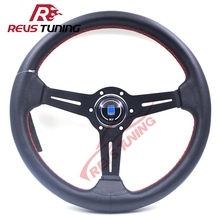 14'' 350mm Black Real Leather ND Rally Tuning Drift Racing Steering Wheel 2024 - buy cheap