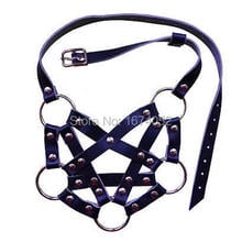 Fashion Punk Gothic 100% Handcrafted Pastel Fetish Choker Star Pentagram Leather Choker Collar Necklace 2024 - buy cheap