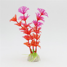 Planta de plástico Artificial, hierba para acuario, decoración de tanque de peces, Submarino, decoración de paisaje, color rojo, 6 uds. 2024 - compra barato