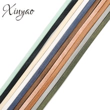 XINYAO 5Yard/lot 5mm Width 10 Colors Flat PU Leather Cord String Rope For Diy Necklace Bracelet Jewelry Making Findings 2024 - buy cheap