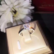 Anel de noivado com zircônia de cristal, anel de dedo fofo para mulheres, cor prata, pedra grande, vintage, joias da moda 2024 - compre barato