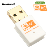 Kebidu-antena WiFi de banda Dual, receptor de tarjeta de red de ordenador inalámbrico, 600Mbps, adaptador WiFi USB, 2,4 GHz, 5GHz, 802.11b/n/g/ac 2024 - compra barato