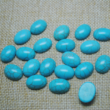 50 Pieces / Lot, Blue Turquoisee Stone Cabonchon DIY beads Accessories Size 12x16mm Oval Shape 2024 - buy cheap