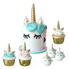 SWEETGO-Molde de tarta de fondant Artificial, decoración de postres de arcilla para escaparate, accesorios de fotografía, unicornio falso, 6 pulgadas 2024 - compra barato