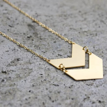 Double Gold Chevron Necklace Unique Copper Layering Geometric Jewelry Drop Shipping YP6463 2024 - buy cheap