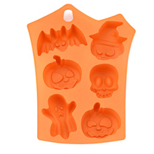 Halloween cake decorating 6 hole pumpkin ghost skull bat chocolate  cake silicone mould Ice Tray mold 2024 - buy cheap