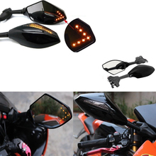 2 luces LED de giro para motocicleta, espejos laterales, indicador de señal de giro, espejo retrovisor para Honda, Suzuki, Kawasaki, Ducati, Yamaha 2024 - compra barato