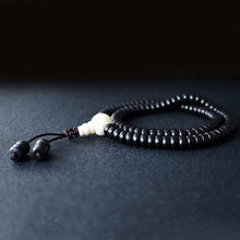 BB-411 Tibetan 108 Beads Prayer Meditation Mala Natural Black Coco Nut Shell Beads Bracelets 8x4mm 2024 - купить недорого